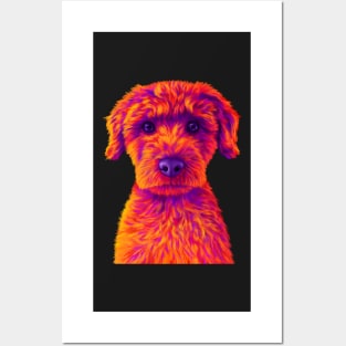 Orange and Purple Mini Poodle Posters and Art